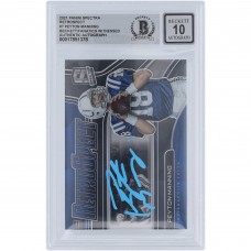 Peyton Manning Indianapolis Colts Autographed 2021 Panini Spectra Retrospect Light Blue Ink #RS-PM #/149 Beckett Fanatics Witnessed Authenticated 10 Card