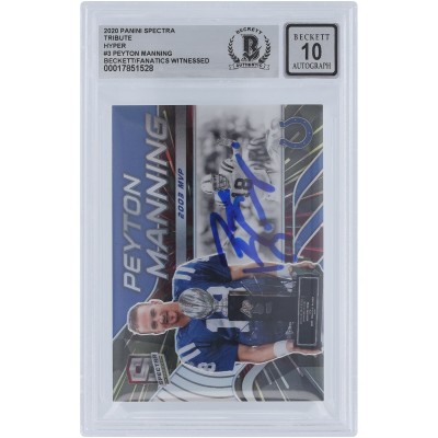 Peyton Manning Indianapolis Colts Autographed 2020 Panini Spectra Tribute Hyper 2003 MVP #T-PM3 #/75 Beckett Fanatics Witnessed Authenticated 10 Card