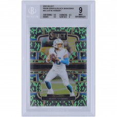 Justin Herbert Los Angeles Chargers 2023 Panini Select Green & Black Snakeskin Prizm #52 #2/2 BGS Authenticated 9 Card - 9.5,9.5,9.5,8 Subgrades