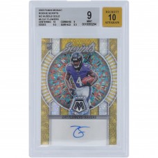 Zay Flowers Baltimore Ravens Autographed 2023 Panini Mosaic No Huddle Gold Rookie Scripts #RS-ZF #8/10 BGS Authenticated 9/10 Rookie Card - 10,9,9.5,8.5 Subgrades