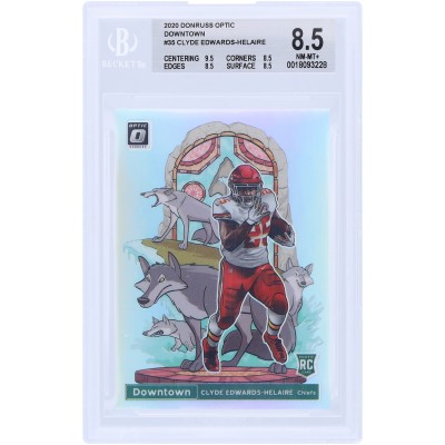 Clyde Edwards-Helaire Kansas City Chiefs 2020 Panini Donruss Optic Downtown #DT-35 BGS Authenticated 8.5 Rookie Card - 9.5,8.5,8.5,8.5 Subgrades