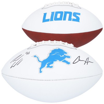 Aidan Hutchinson & Jack Campbell Detroit Lions Autographed Fanatics Authentic Franklin White Panel Football