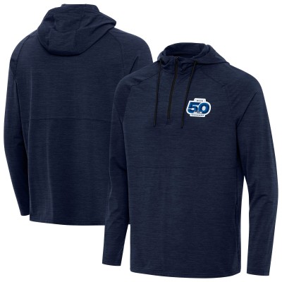 Seattle Seahawks Antigua College Navy 50th Season Spikes Raglan Quarter-Zip Hoodie