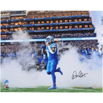 David Montgomery Detroit Lions Autographed Fanatics Authentic 16 x 20 Smoke Entrance Photograph