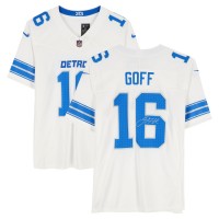 Игровая джерси Jared Goff Detroit Lions Autographed Fanatics Authentic White Nike Vapor F.U.S.E. Limited