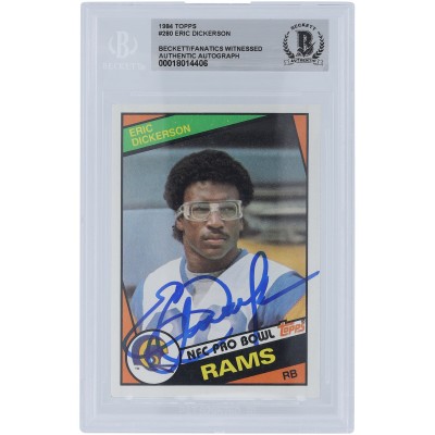 Eric Dickerson Los Angeles Rams Autographed 1984 Topps #280 Beckett Fanatics Witnessed Authenticated Rookie Card