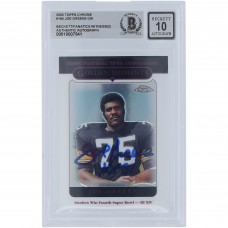 Joe Greene Pittsburgh Steelers Autographed 2005 Topps Chrome Golden Moments #164 Beckett Fanatics Witnessed Authenticated 10 Card with HOF 87 Inscription