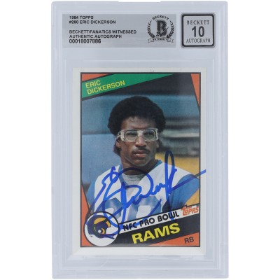Eric Dickerson Los Angeles Rams Autographed 1984 Topps #280 Beckett Fanatics Witnessed Authenticated 10 Rookie Card