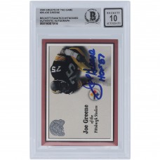 Joe Greene Pittsburgh Steelers Autographed 2000 Fleer Greats of the Game #29 Beckett Fanatics Witnessed Authenticated 10 Card with HOF 87 Inscription