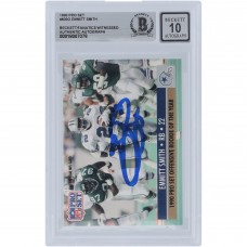 Emmitt Smith Dallas Cowboys Autographed 1990 Pro Set Offensive Rookie of the Year #800 Beckett Fanatics Witnessed Authenticated 10 Rookie Card