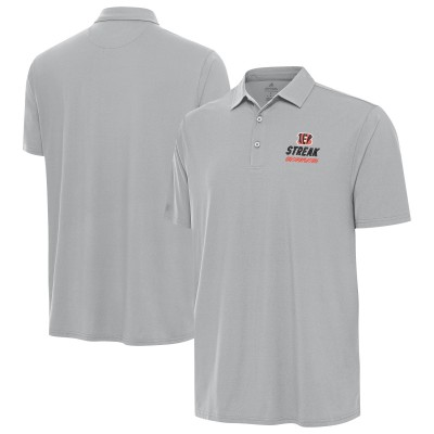 Cincinnati Bengals Antigua Gray Streak Era Polo