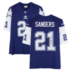 Deion Sanders Dallas Cowboys Autographed Fanatics Authentic Navy Mitchell & Ness 1995 Legacy Jersey with HOF 2011 Inscription