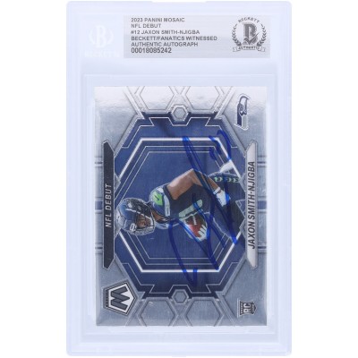 Jaxon Smith-Njigba Seattle Seahawks Autographed 2023 Panini Mosaic NFL Debut #ND-12 Beckett Fanatics Witnessed Authenticated Rookie Card