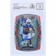 Jonathan Taylor Indianapolis Colts Autographed 2020 Panini Select Red Die Cut Prizm #253 Beckett Fanatics Witnessed Authenticated 10 Rookie Card