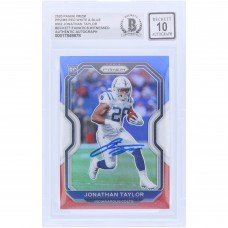 Jonathan Taylor Indianapolis Colts Autographed 2020 Panini Prizm Red White & Blue Prizm #332 Beckett Fanatics Witnessed Authenticated 10 Rookie Card