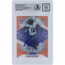 Rashod Bateman Baltimore Ravens Autographed 2021 Panini Phoenix Orange Lazer Prizm #113 #/99 Beckett Fanatics Witnessed Authenticated 10 Rookie Card