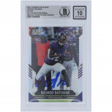 Rashod Bateman Baltimore Ravens Autographed 2021 Panini Chronicles Score Silver Update Rookies Prizm #415 Beckett Fanatics Witnessed Authenticated 10 Rookie Card