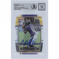 Rashod Bateman Baltimore Ravens Autographed 2021 Panini Select Black & Gold Die Cut Prizm #55 Beckett Fanatics Witnessed Authenticated 10 Rookie Card