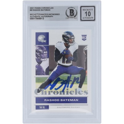 Rashod Bateman Baltimore Ravens Autographed 2021 Panini Chronicles #8 Beckett Fanatics Witnessed Authenticated 10 Rookie Card
