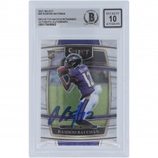 Rashod Bateman Baltimore Ravens Autographed 2021 Panini Select #55 Beckett Fanatics Witnessed Authenticated 10 Rookie Card