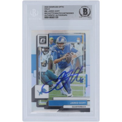 Jared Goff Detroit Lions Autographed 2022 Panini Donruss Optic Holo #64 Beckett Fanatics Witnessed Authenticated Card