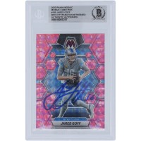 Jared Goff Detroit Lions Autographed 2023 Panini Mosaic Mosaic Camo Pink Prizm #185 Beckett Fanatics Witnessed Authenticated Card