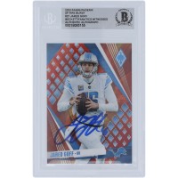 Jared Goff Detroit Lions Autographed 2023 Panini Phoenix SP Fire Burst #27 #/340 Beckett Fanatics Witnessed Authenticated Card