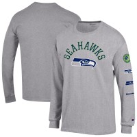Seattle Seahawks Champion Heather Gray Seal Long Sleeve T-Shirt