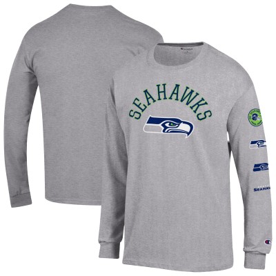 Seattle Seahawks Champion Heather Gray Seal Long Sleeve T-Shirt
