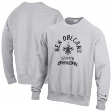 New Orleans Saints Champion Heather Gray Reverse Weave Fleece Pullover Sweatshirt