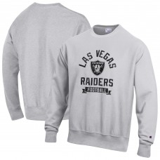 Las Vegas Raiders Champion Heather Gray Reverse Weave Fleece Pullover Sweatshirt