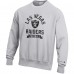 Las Vegas Raiders Champion Heather Gray Reverse Weave Fleece Pullover Sweatshirt
