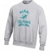 Miami Dolphins Champion Heather Gray Reverse Weave Fleece Pullover Sweatshirt