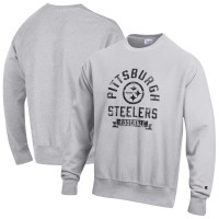Pittsburgh Steelers Champion Heather Gray Reverse Weave Fleece Pullover Sweatshirt