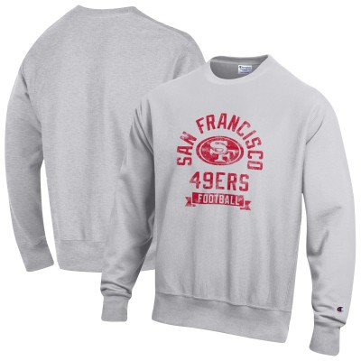 San Francisco 49ers Champion Heather Gray Reverse Weave Fleece Pullover Sweatshirt