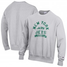 New York Jets Champion Heather Gray Reverse Weave Fleece Pullover Sweatshirt New York Jets Champion Heather Gray Reverse Weave Fleece Pullover Sweatshirt