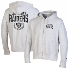 Las Vegas Raiders Champion Heather Gray Reverse Weave Full-Zip Hoodie