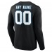 Футболка с длинным рукавом Carolina Panthers Black Team Authentic Custom Name & Number