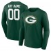 Футболка с длинным рукавом Green Bay Packers Green Team Authentic Custom Name & Number