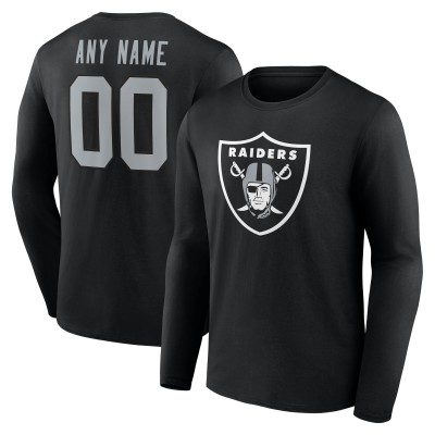 Las Vegas Raiders Black Team Authentic Custom Name & Number Long Sleeve T-Shirt