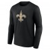 Именная футболка с длинным рукавом New Orleans Saints Black Team Authentic