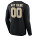 Именная футболка с длинным рукавом New Orleans Saints Black Team Authentic