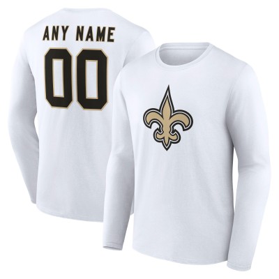 Именная футболка с длинным рукавом New Orleans Saints White Team Authentic
