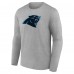 Футболка с длинным рукавом Carolina Panthers Gray Team Authentic Custom Name & Number