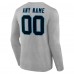 Футболка с длинным рукавом Carolina Panthers Gray Team Authentic Custom Name & Number