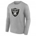 Las Vegas Raiders Gray Team Authentic Custom Name & Number Long Sleeve T-Shirt