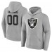 Las Vegas Raiders Gray Team Authentic Custom Name & Number Pullover Hoodie