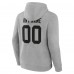 Las Vegas Raiders Gray Team Authentic Custom Name & Number Pullover Hoodie