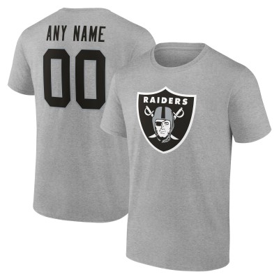 Las Vegas Raiders Gray Team Authentic Custom Name & Number T-Shirt