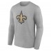 Именная футболка с длинным рукавом New Orleans Saints Gray Team Authentic